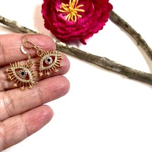 Evil Eye Earrings, Hamsa, Protection, Minimalist